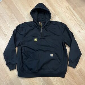 Carhartt Hoodie Pullover Men's 2XL Rain Defender Paxton Heavyweight Quarter Zip